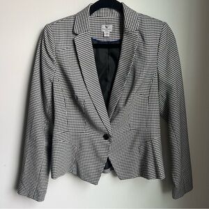 Worthington Black and White Houndstooth Blazer Tailored Fit - Size 10P
